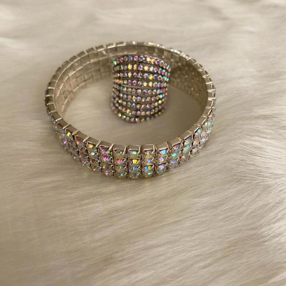 Rhinestone Multi-Row Statement Ring 9 - image 6